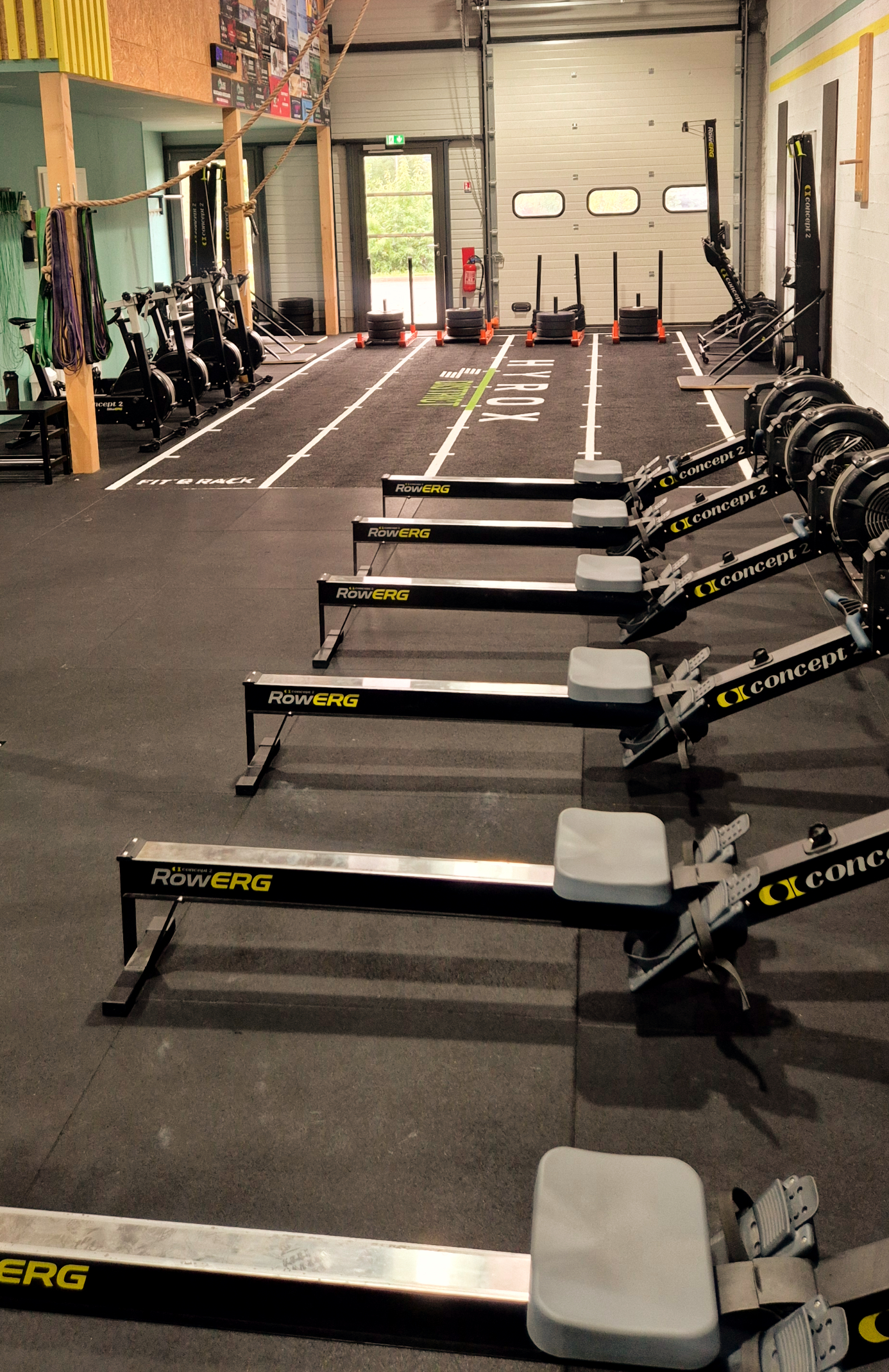 Athlète pendant un entraînement HYROX